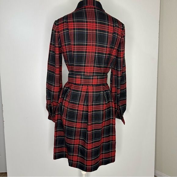 cremieux red plaid belted shirt dress 2 - Picture 3 of 16